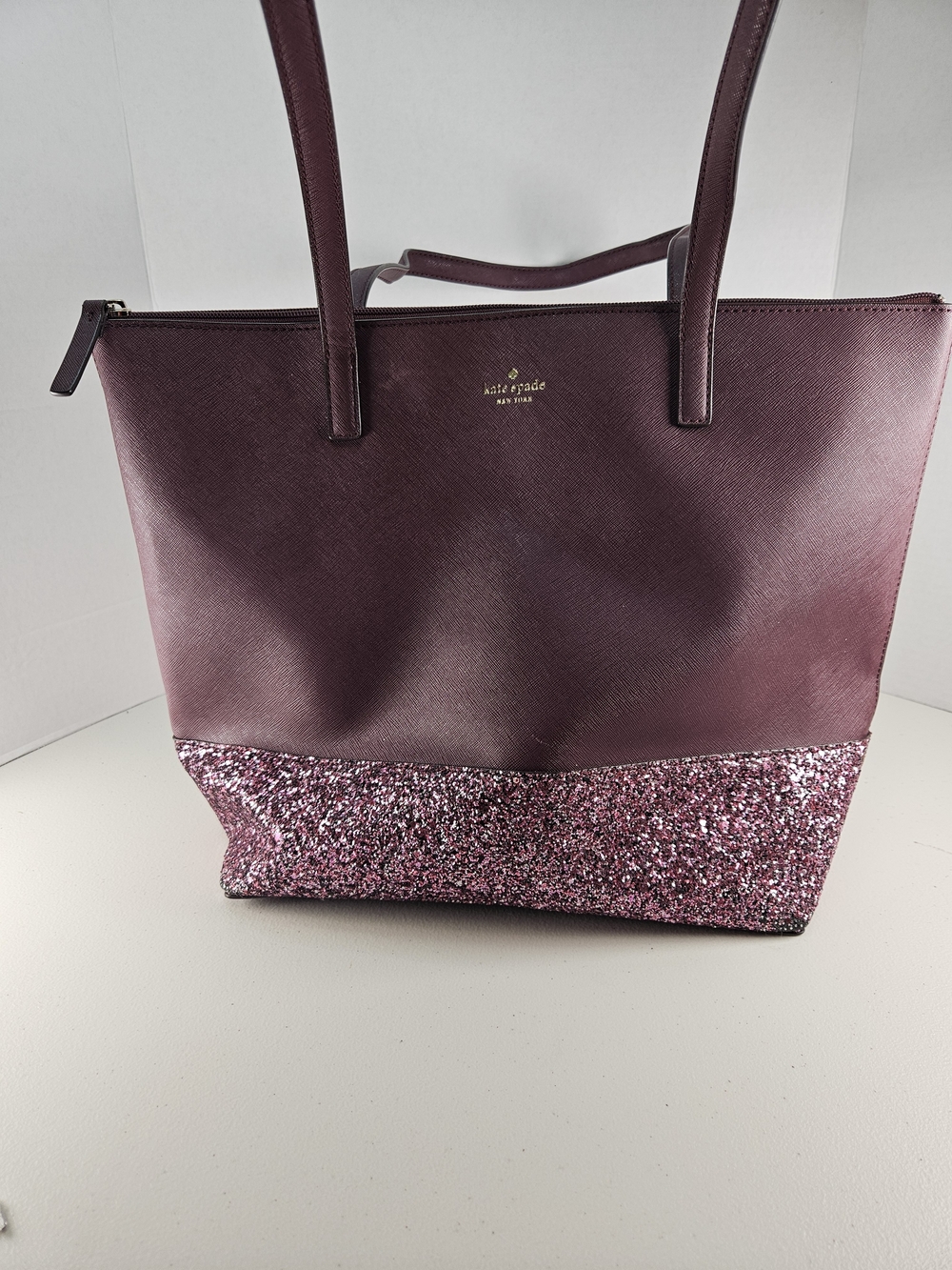 kate spade Plum Glitter Tote Bag